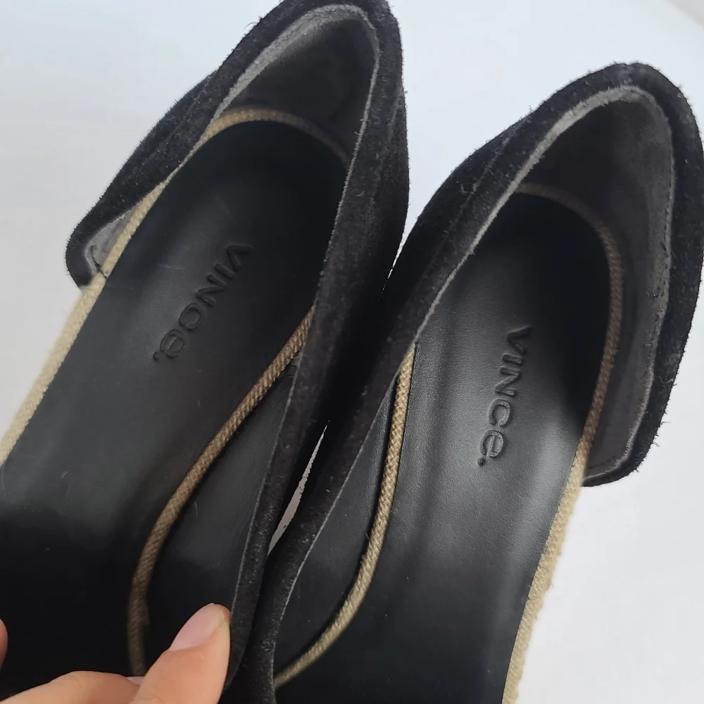Vince | Sutton Espadrille Wedge Heel Sandal Black
